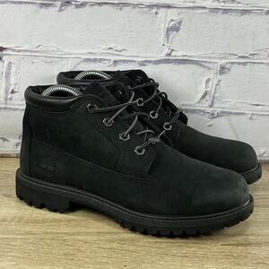 Timberland Nellie Black Waterproof Chukka Boots Women's Size 7.5 Nubuck Lace-Up